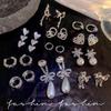 High-End 925 Sterling Silver Pearl Zirconia Earrings for Women - Cool Forest Style