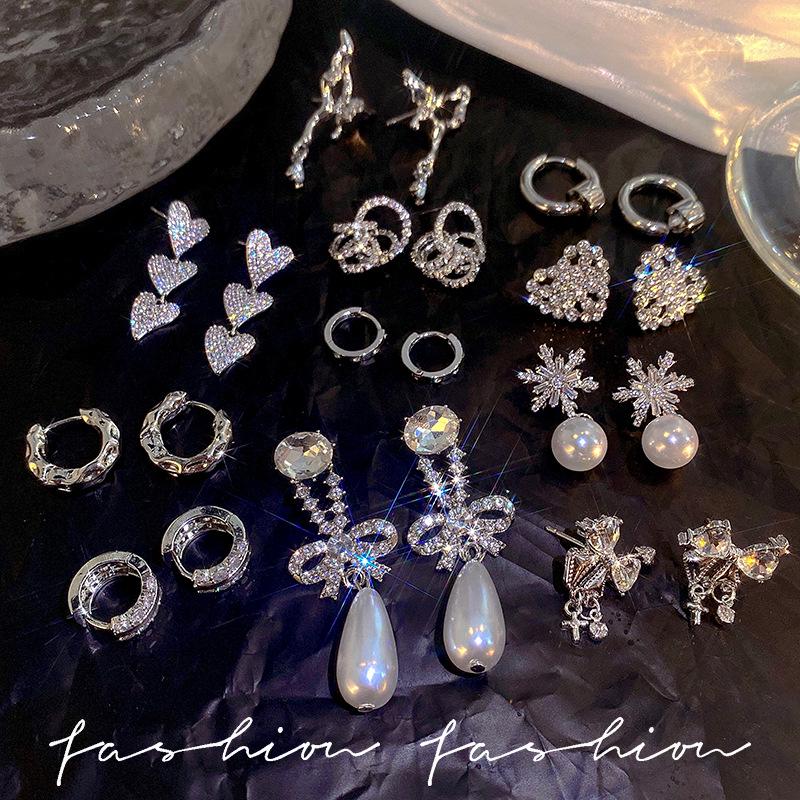 High-End 925 Sterling Silver Pearl Zirconia Earrings for Women - Cool Forest Style