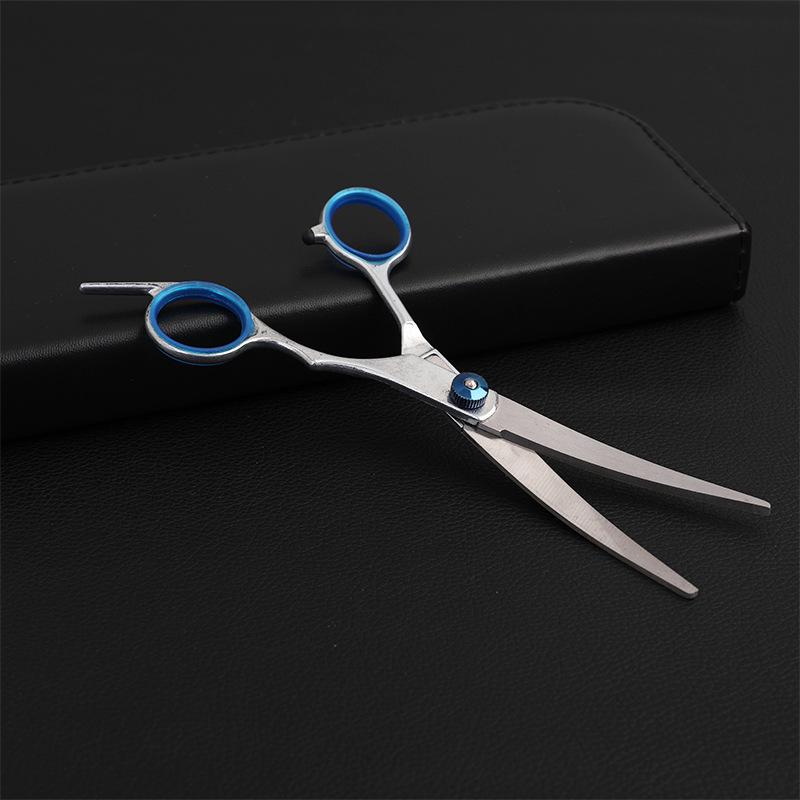 Синие Винтовые Ножницы для Прореживания Волос из Нержавеющей Стали Straight Scissors