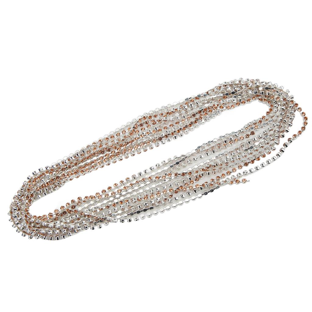 5 Yards Rhinestone Chain Strong Practicability Shiny Colorful Round Rhinestone Claw Chain for DIY Garment Decoration