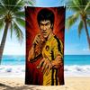 1 pièce Serviette de Plage Légende du Kung Fu Bruce Lee Séchage Rapide Polyvalente Pour Plage Piscine Salle de Sport Yoga Maison Voyage Cadeau de Noël Halloween Xmas N1240