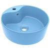 VidaXL Lavabo de Luxe avec Trop-plein Vasque à Poser de Toilette Lave-mains de Salle de Bain Salle Cosmétique Maison Bleu 147033