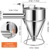 20 OZ Multifunktionaler Pfannkuchenteigspender, Mehrkalibriger Edelstahl-Trichterkuchenspender mit Ständer Großartig für Pfannkuchen, Cupcakes, Schokolade