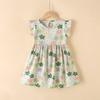 Girls Summer Floral Rayon Spaghetti Strap Princess Dress Kids Beach Sundress Cotton Silk Casual Party Wear
