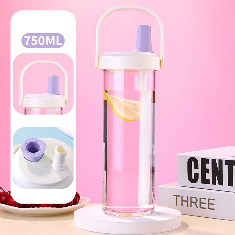 Plastic Pearl Milk Tea Straw Cup Straigh Drinking Drink Cup Portable Water Cup  Student
