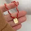 Ramos Ethnic Titanium Stainless Steel Red Rope Chain Bracelets Trendy Gold Plated Good Luck Charm Bracelet For Women