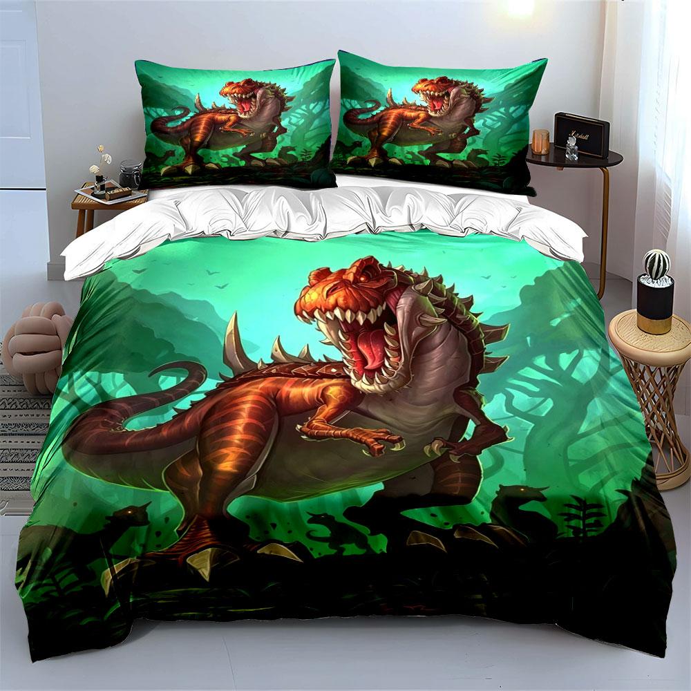 Dinosaur Themed Decoration Set Multiple Sizes Kid'S And Adults' Bedroom Exquisite 3Pc Bedding Set, Gift