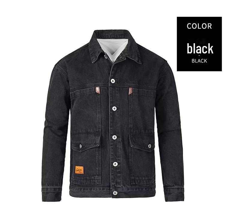 Men's Trendy Loose-Fit Denim Workwear Jacket - Spring/Autumn Collection