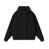 Unisex 400g Heavyweight Hooded Zip-Up Sweatshirt Solid Color Oversized Streetwear Pullover Winter