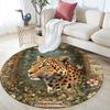 Forest Leopard,Round Area Rug,Carpet Rug for Living Room Bedroom Sofa Playroom Decor,Non-slip Floor Mat
