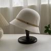 Simple Hepburn style woolen top hat women's autumn and winter French elegant retro classic washbasin hat