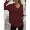 Women S V Neck Hooded Sweatshirt Long Sleeve Casual Drawstring