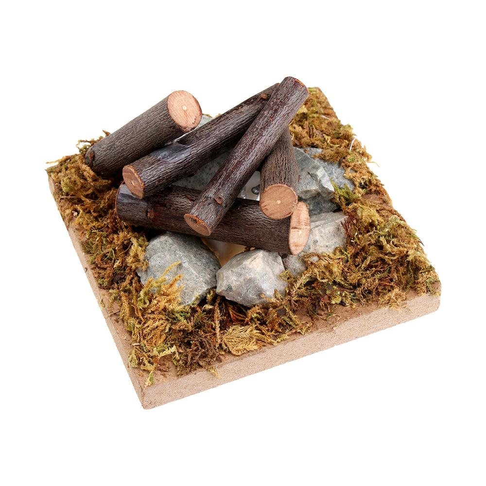 House Micro Landscape Dollhouse Bonfire Fairy Garden Decor Miniatures Campfire Villa Scene Model