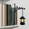 Gothic Home Decor Accent Halloween Bookshelf Light, Vintage Metal Decorative Shelf Lamp, Battery Powered Small Style Desk Lamp Warm LED Nightlight for