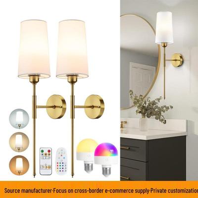 Wiederaufladbare RGB-Wandleuchte - Kabellos, batteriebetrieben & dimmbar mit Fernbedienung & Timer für Schlafzimmer- & Wohnzimmerdekor.