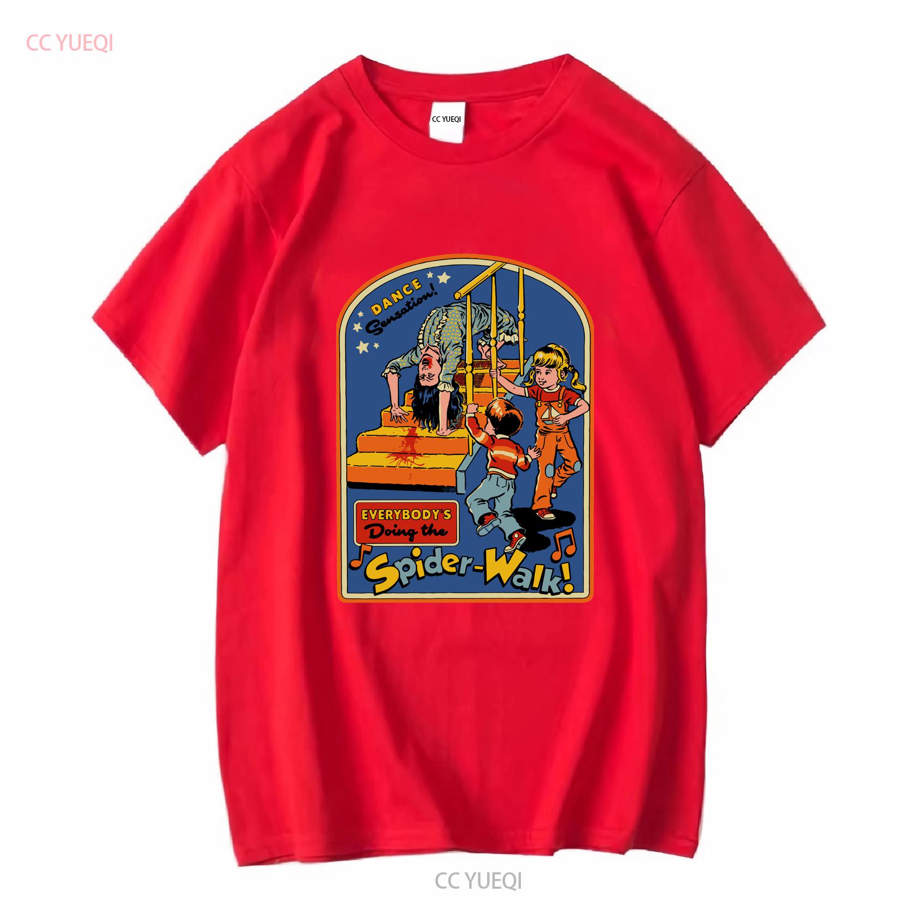 Steve Rhodes Spider Walk T shirt vintage Washed graphic Slightly Stretched Stylish Versatile homme streetwear Breathable Casual S
