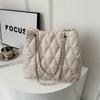 Large Capacity Fashion Rhombus Embroidery Thread Versatile Chain Shoulder Bag Women 2025 New Texture Tote Bag Women