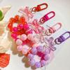 Plastic Fashion Beaded Bow Keychain Exquisite Candy Color Pearl Keyring Creative Shiny Bows Beaded Pendant Girls