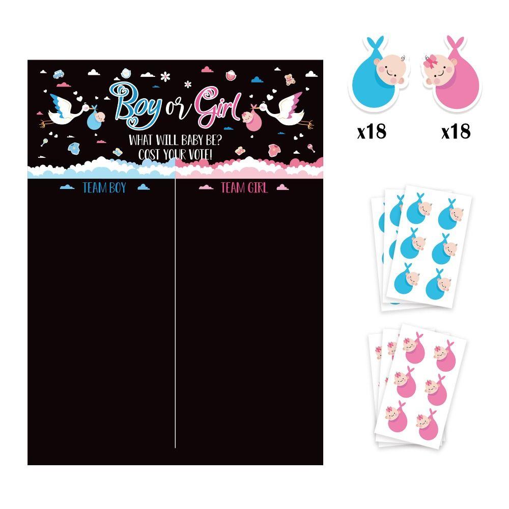 

Festive Boy or Girl Poster Board Paper He or She Poster Board Baby Shower Black-B