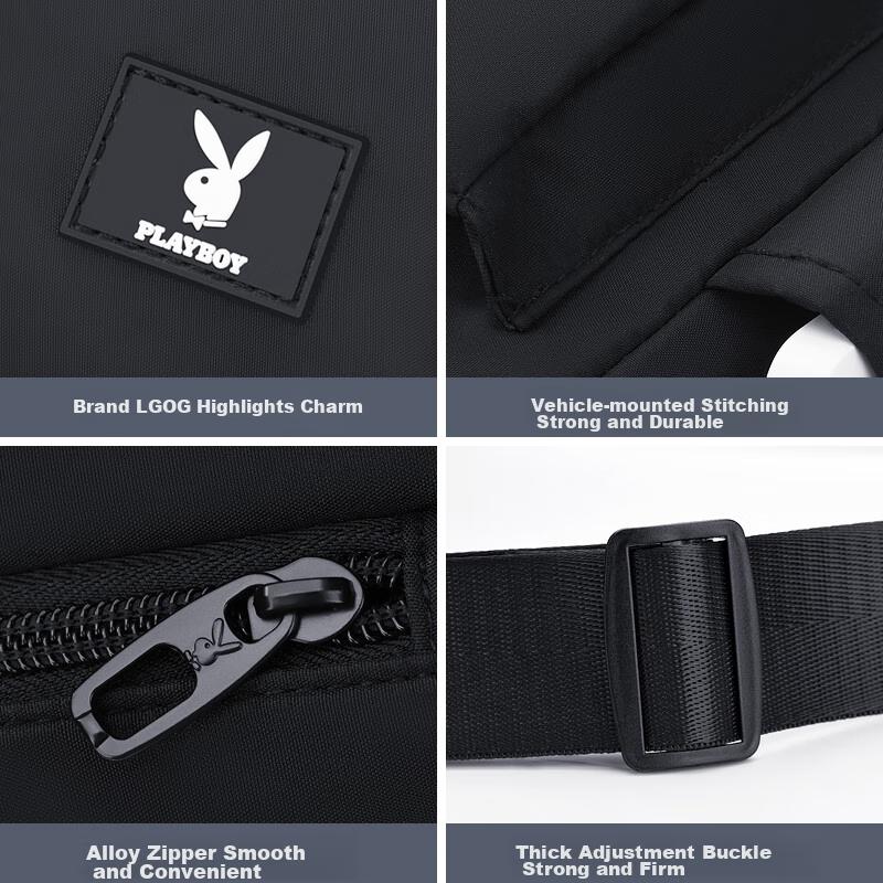 PLAYBOY Men's Crossbody Bag, Large-Capacity Shoulder Bag, Commuter Messenger Bag, Sport Bag