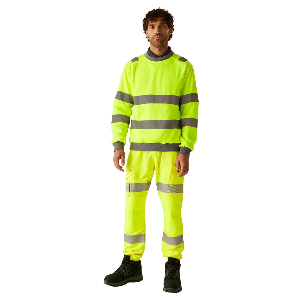 Regatta Professional Mens Pro Contract Hi-Vis Crew Neck Sweatshirt