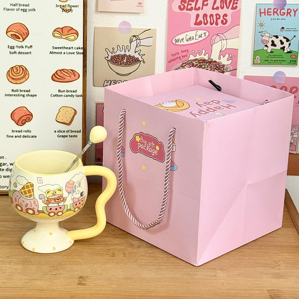 Cute Girl Goblet Cartoon Mug Ceramic Water Cup Household High-value Coffee Cup Good-looking Birthday Gift