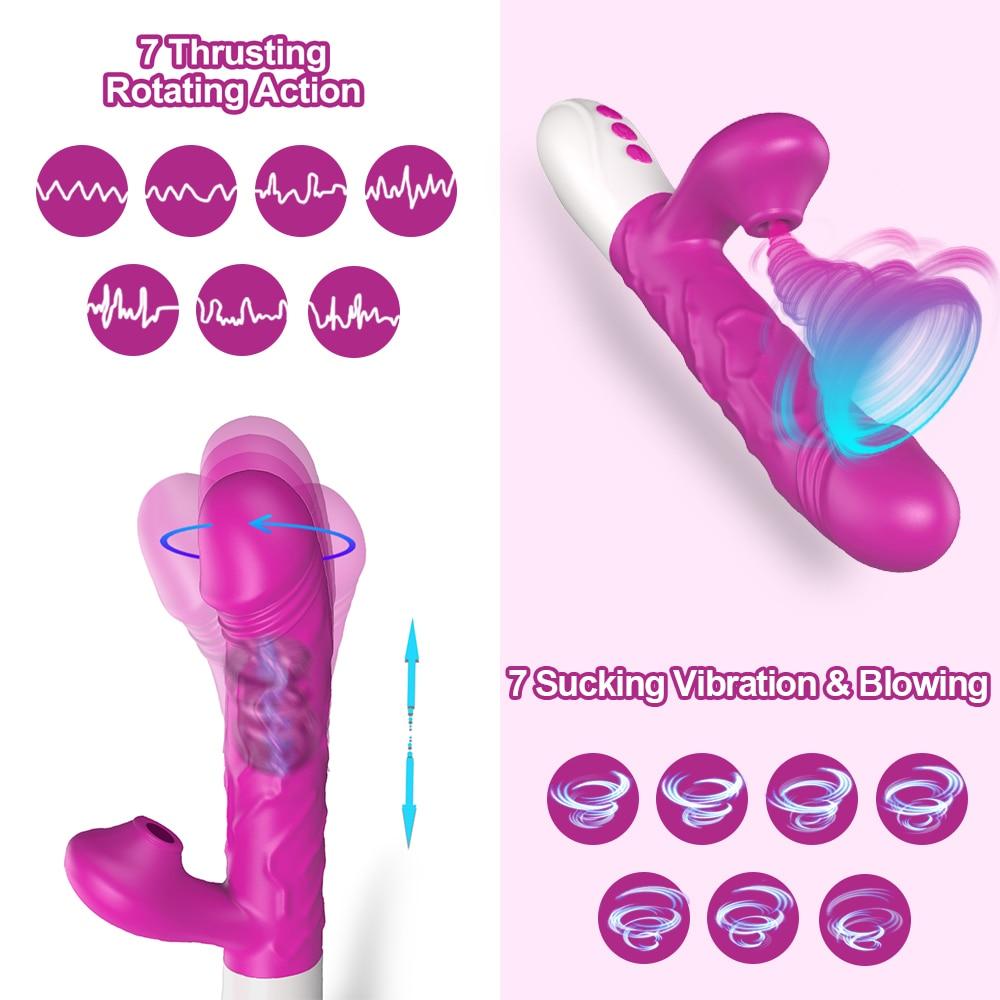 Prítlačný sací vibrátor Žena Výkonné dildo Sexuálne hračky pre ženy Vákuový odsávač Klitoris Stimulátor Vibrátory Sextouse Žena