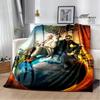 Good omens movie print blanket kids warm nice flannel soft comfortable home travel blanket bed blanket birthday gift