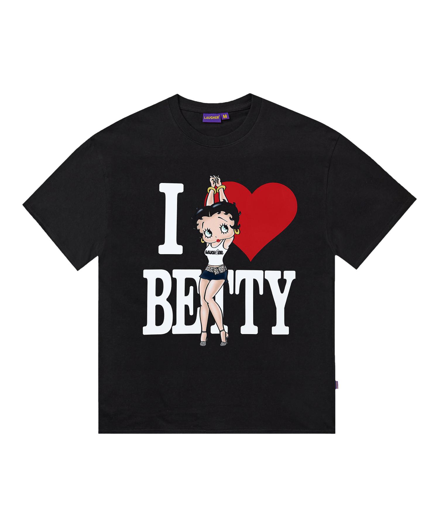 Lapper [Betty Boop] I Love Betty T-Shirt - Black Black/Xl