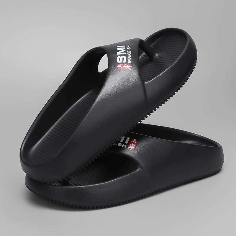 Hot Selling 2025 Women Soft Bottom EVA Slippers Lightweight and Non Slip Home Slippers Men Summer Thick Bottom Beach Flip Flops