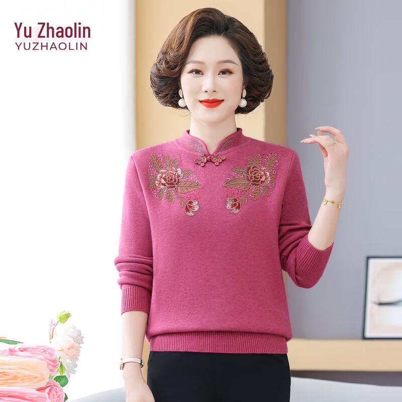 YUZHAOLIN Women's New Chinese Style Embroidered Sweater