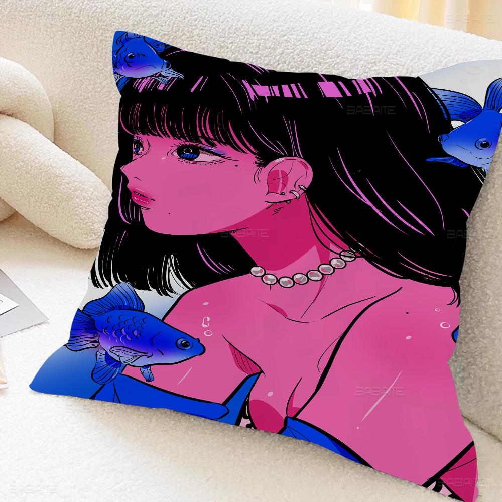 Ins Japanese Anime Cushion Cover Decorative Pillow Sofa Home Decor Case Pillow Cases