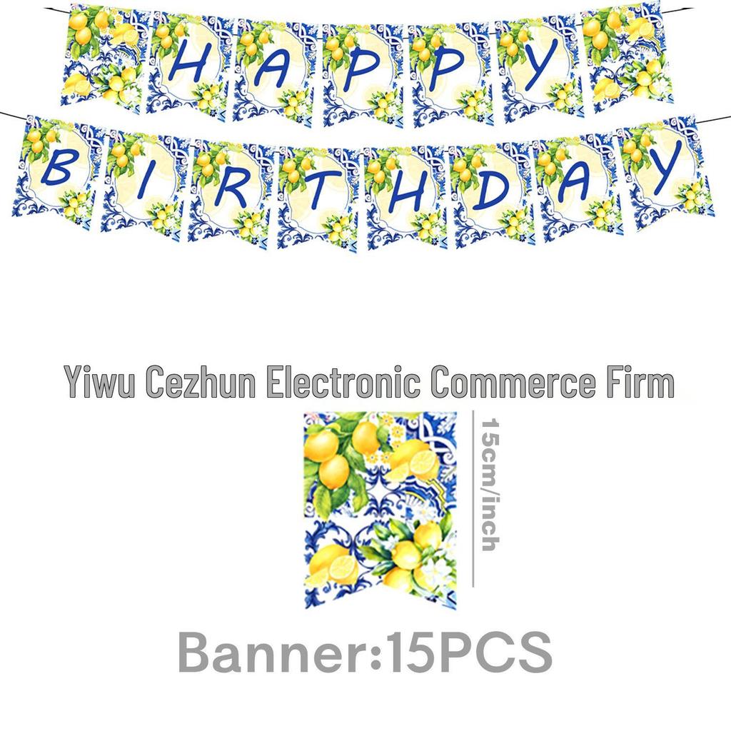 Summer Lemon Bridal Shower & Wedding Disposable Tableware Set: Tablecloth, Napkins, Plates, Decorations