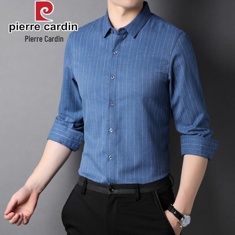 Pierre Cardin Men's Non-Iron Plaid Business Casual Long Sleeve Shirt