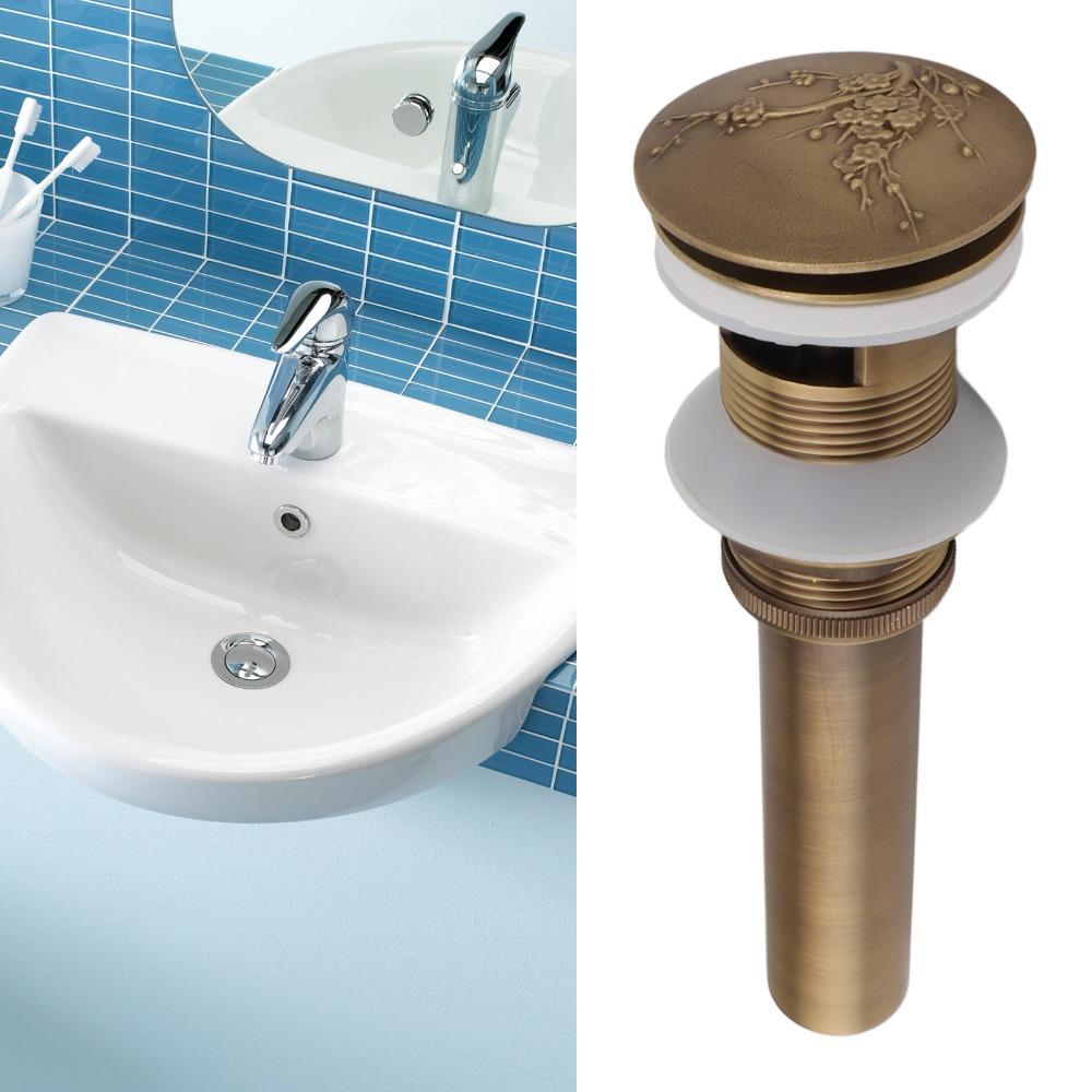 Antique Brass Sink Drain Brass Material Sink Drain Stopper Vintage Vessel Sink Drain  For Bathroom