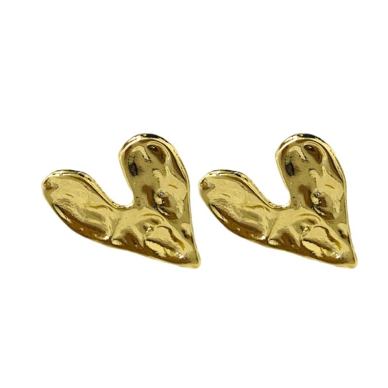 Concave Convex Irregular Heart Earrings for Women Lightweight Alloy Ear Studs Accessory Earwear Accessories for Party