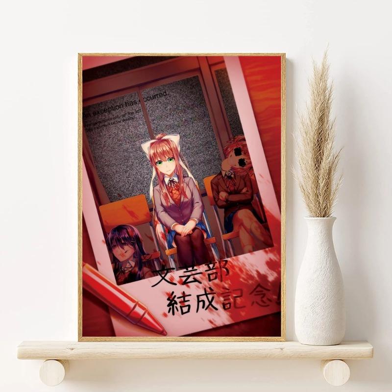 D-Doki Doki L-Literature Club Anime Poster HD Art Sticky Wall Waterproof Home Living Room Bedroom Bar Aesthetic Decoration