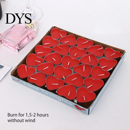 Tea Candle 50Pcs Smokeless Round/Heart Shape Flickering Birthday Mini Desktop Atmospheres for Party Wax
