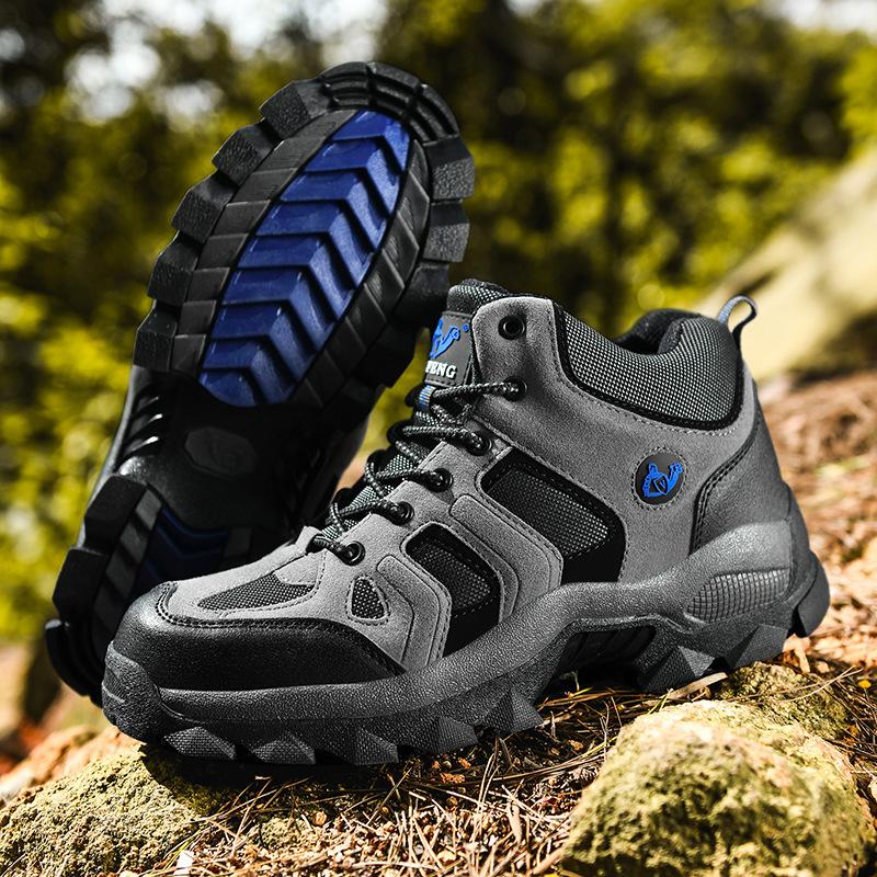 CHRLCK Large Size Climbing Shoes Men's High Top Outdoor Running Outdoor Travel Shoes Anti-slip Wear-resistant Warm Cotton Shoes