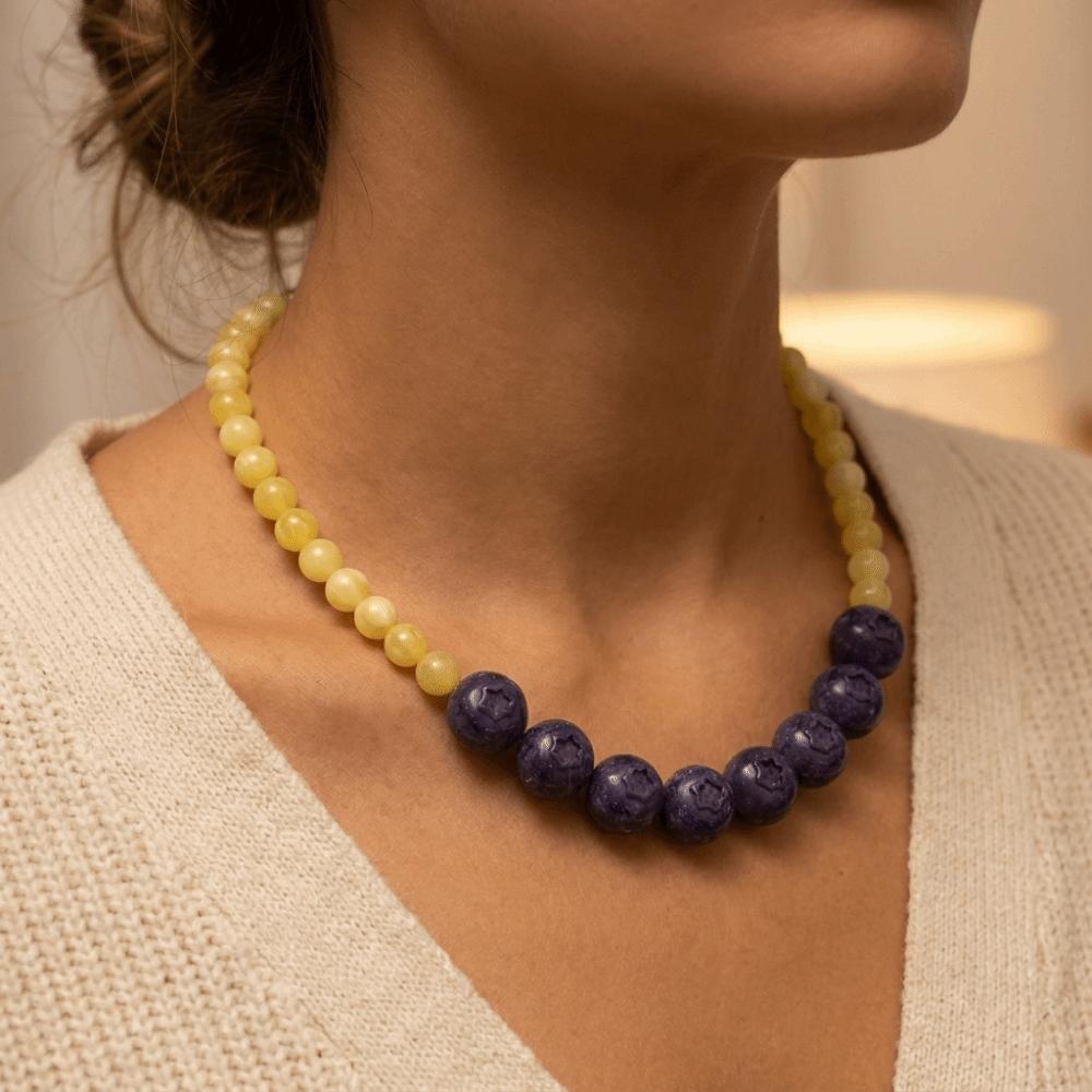 Y2K Fruit Beaded Necklace Resin Fashion Necklace Creative Fruit Necklace Women