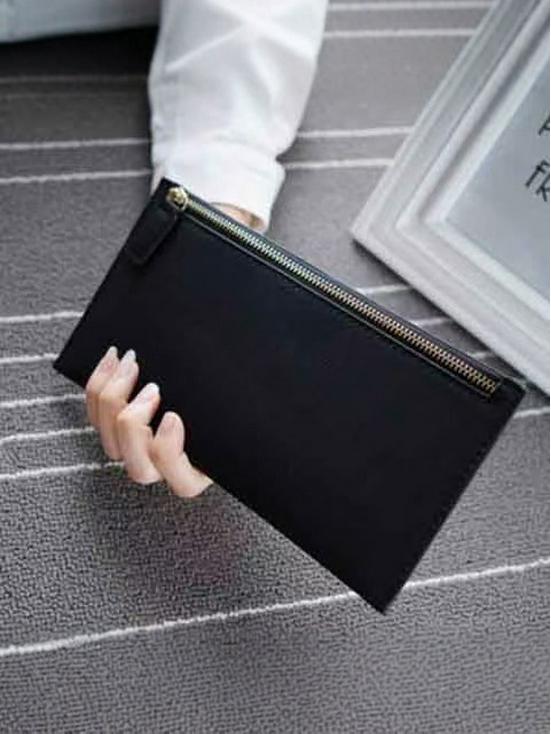 Vintage Frosted Long Wallet: Women's Large Capacity Zipper Clutch with Card Holder and Copper Zipper  