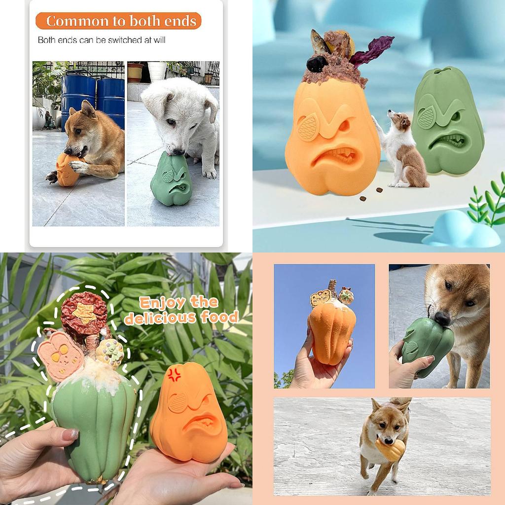Durable Silicone Pet Food Toy Pumpkin Pirate Design For Dogs And Cats Anti-bite