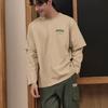 Reebok Solid Color Fashion Retro Loose Simple Fake Two-Piece Knitted Long Sleeve T-Shirt Unisex Tops Light-Khaki 23FRC503UGK0