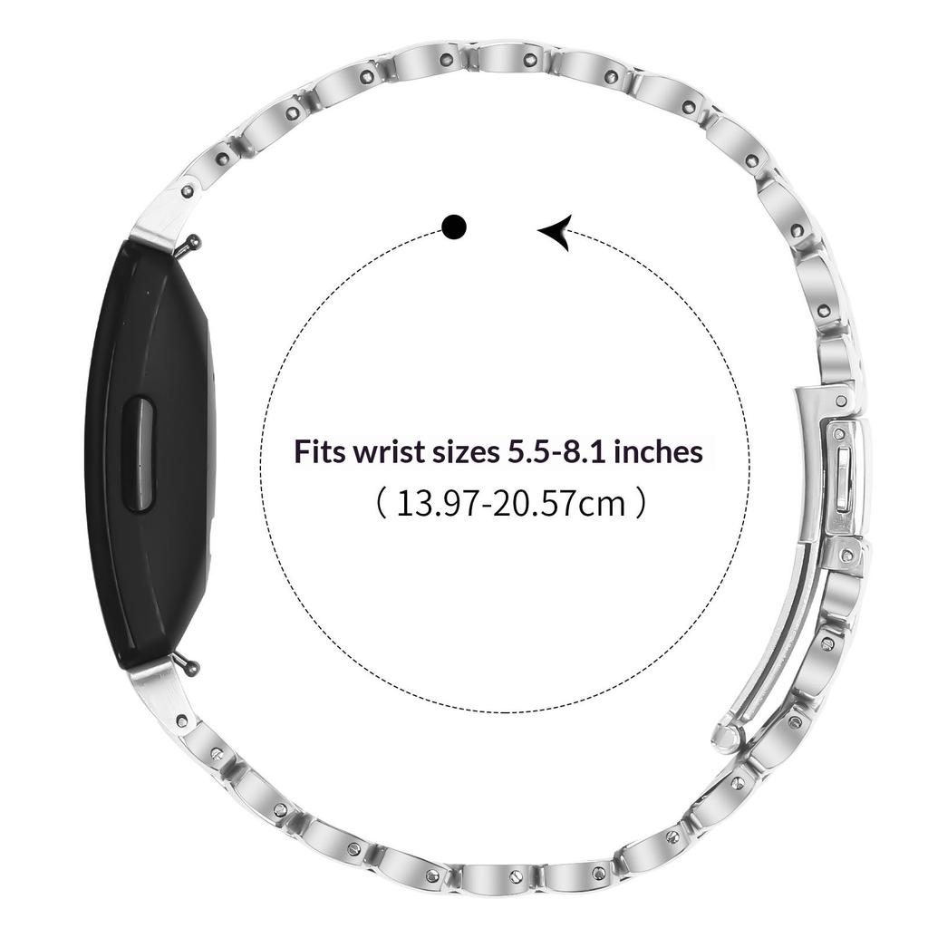 Metall-Uhrenarmband für Fitbit Inspire HR/Inspire 2/Inspire Perlenform Edelstahl Silbernes Armband
