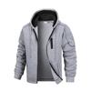 Men's Solid Color Zipper Sweatshirt Men's Sports Large Size Casual Sweatshirt Jacket