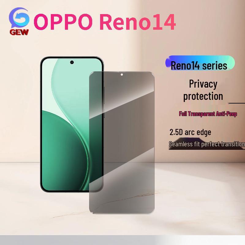 Protecteur d'écran en verre trempé HD mat anti-regard pour OPPO Reno14F/14Pro