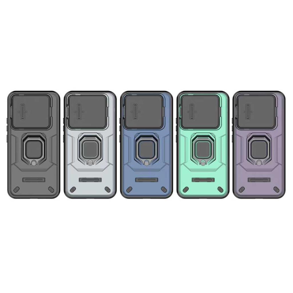 Rugged Duty Armor Slide Lens Protect Ring Stand Cover For Xiaomi 15T Pro 14T Pro POCO C85 C75 F7 Ultra Pro X7 M7 5G Phone Case