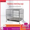 Stainless Steel Dog Cage with Toilet, for Small to Large Breeds, Full Square Tube Design, Suitable for Golden Retrievers.