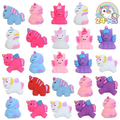24 Stück Einhorn Mochi Squishy Spielzeug für Kinder Einhorn Geburtstagsparty Mitgebsel Pinata Füller Mini Tiere Stressabbau Fidget Spielzeug Geschenk
