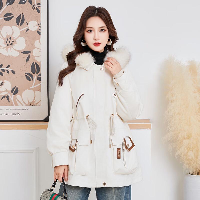 

KAISER Women s Fox Fur Collar Parka with Rabbit Fur Liner XL